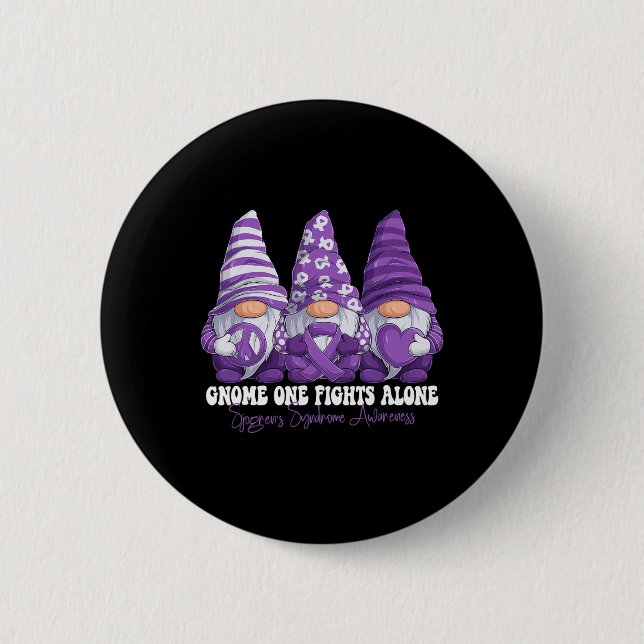Sjogren's Syndrome Awareness Month Purple Ribbon G 2 Inch Round Button (Front)