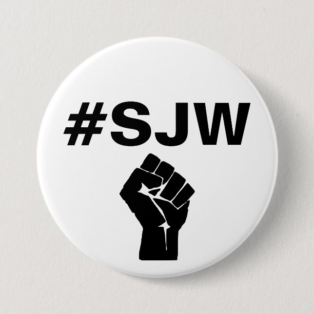 #SJW Social Justice Warrior 3 Inch Round Button (Front)