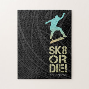 Sk8 Or Die! Olli Skater Vintage For Skateboarder Jigsaw Puzzle