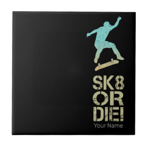 Sk8 Or Die! Olli Skater Vintage For Skateboarder Tile