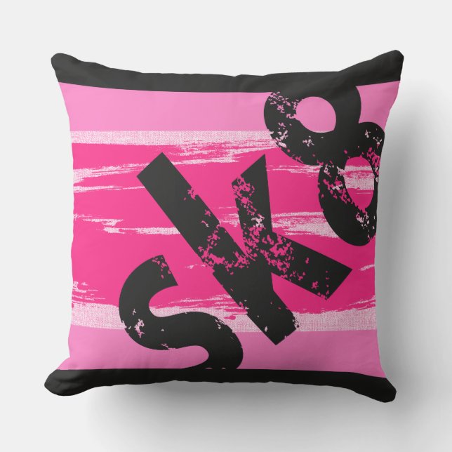Sk8 - Rose et gris de coussin de mot de planche à (Recto)