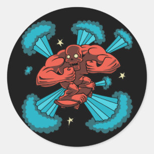 Sk8er Demon Classic Round Sticker
