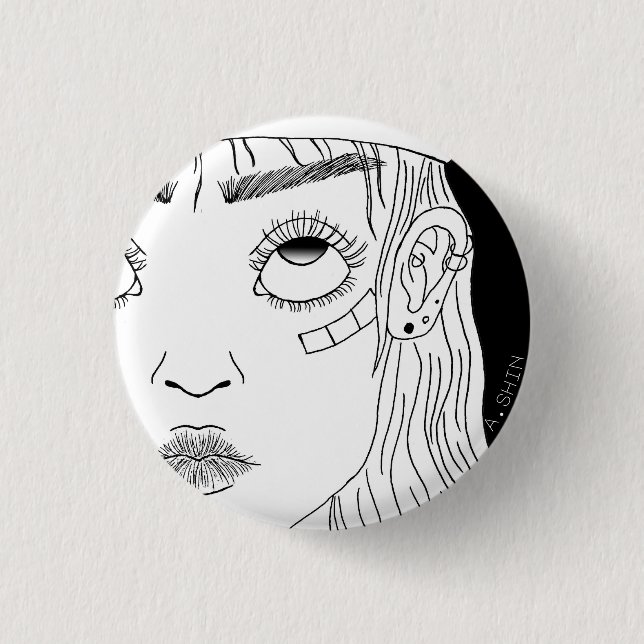 sk8er girl 1 inch round button (Front)
