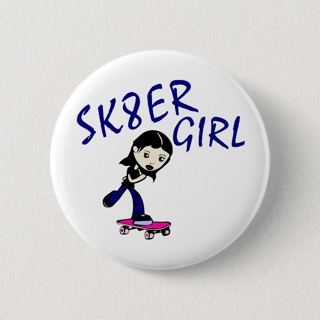 sk8er girl 2 inch round button (Front)