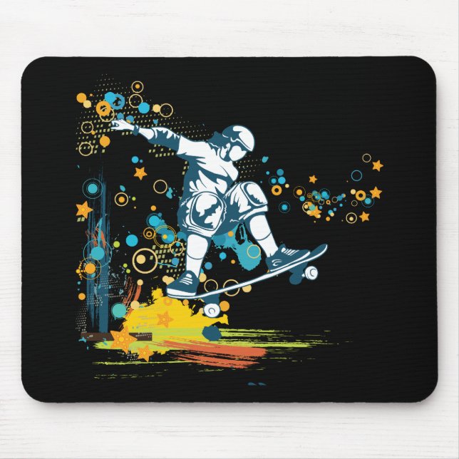 sk8er skateboarder vector mouse pad (Front)