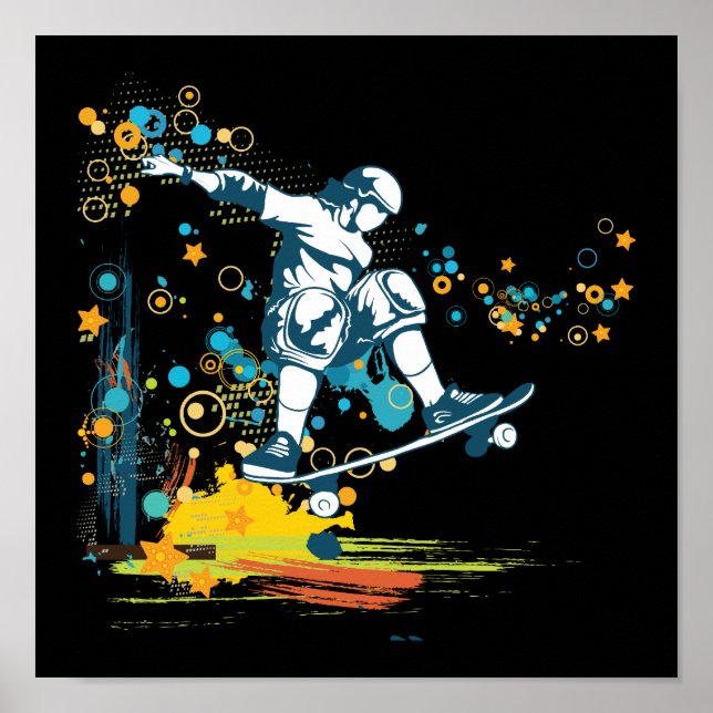 sk8er skateboarder vector poster (Front)