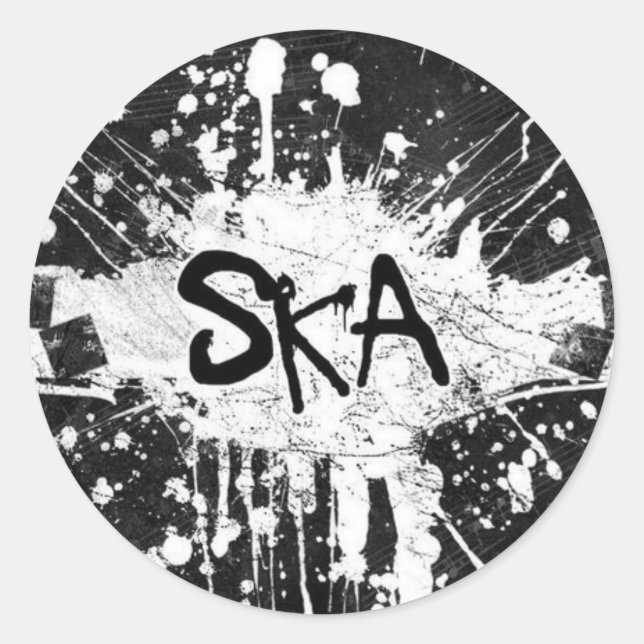 Ska music chequered old school punk rock 80's  classic round sticker (Front)