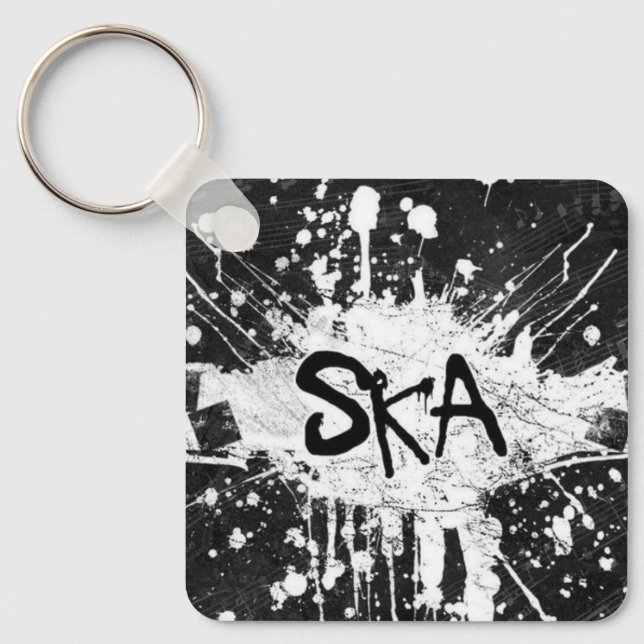 Ska music chequered old school punk rock 80's  keychain (Front)