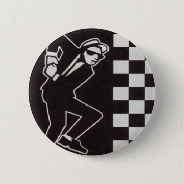 ska skanking guy 2 inch round button (Front)