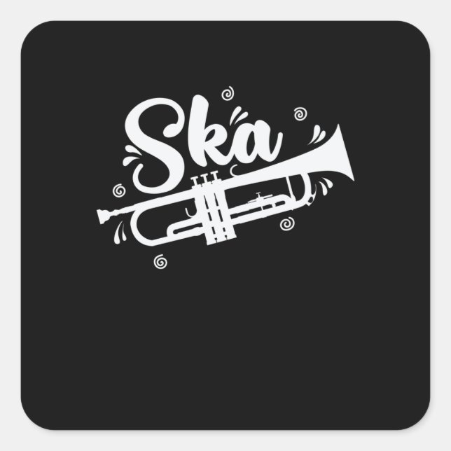 Ska Trompete Swing Jazz Musikstil Square Sticker (Front)