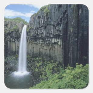 Skaftafell National Park, Svartifoss waterfall, Square Sticker