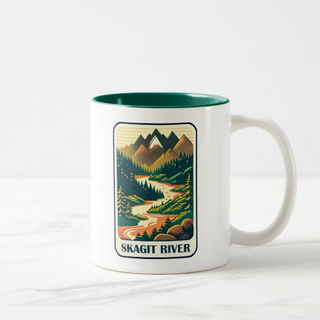 Skagit River Washington Colours Two-Tone Coffee Mug (Right)
