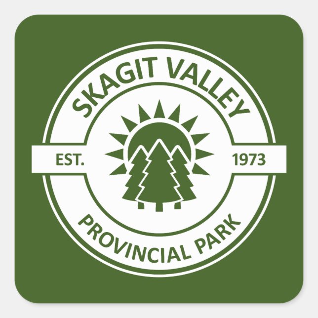 Skagit Valley Provincial Park Sun Trees Square Sticker (Front)
