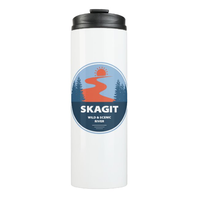Skagit Wild And Scenic River Washington Thermal Tumbler (Front)
