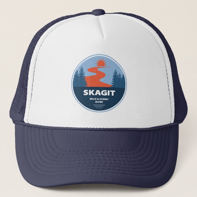 Skagit Wild And Scenic River Washington Trucker Hat (Front)