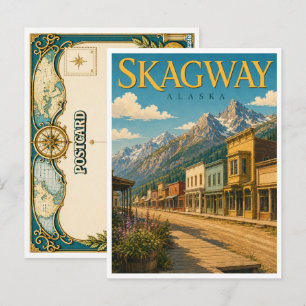 Skagway Alaska Broadway Street GeoSaga Postcard