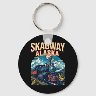 Skagway Alaska Steam Train Gateway Klondike Keychain