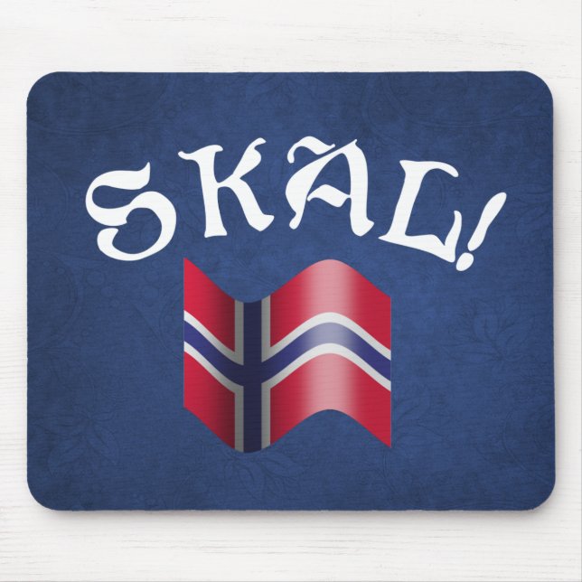 Skal Norwegian Flag Norway Drinking Toast Mouse Pad (Front)