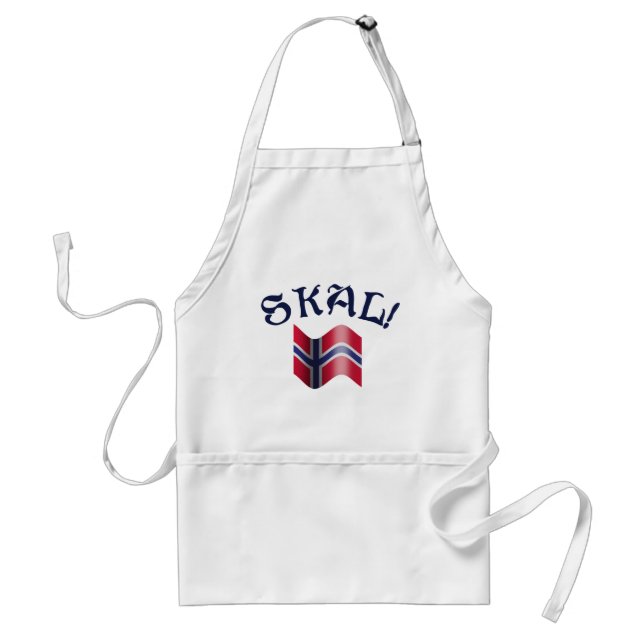 Skal Norwegian Flag Norway Drinking Toast Standard Apron (Front)