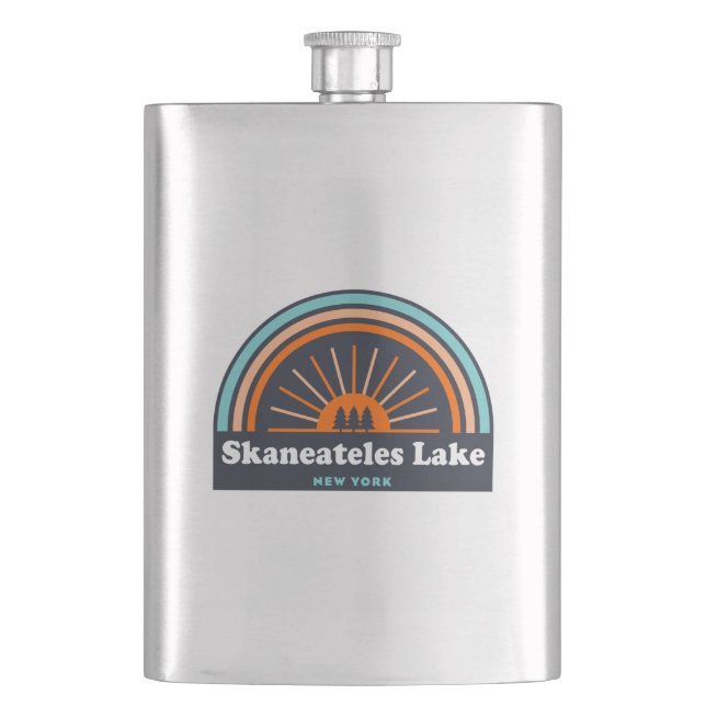 Skaneateles Lake New York Rainbow Hip Flask (Front)