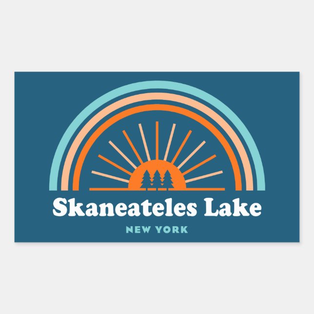 Skaneateles Lake New York Rainbow Sticker (Front)