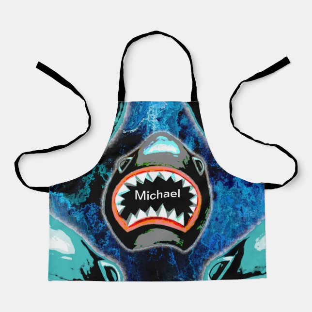 Skark Mania Funny Cartoon Illustration Apron (Front)