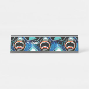 Skark Mania Funny Cartoon Illustration Desk Name Plate