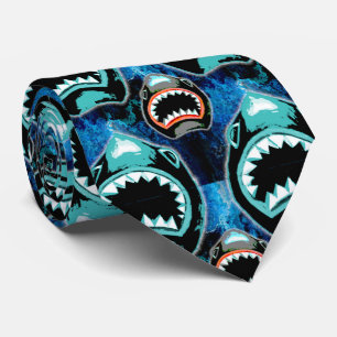 Skark Mania Funny Cartoon Illustration Tie