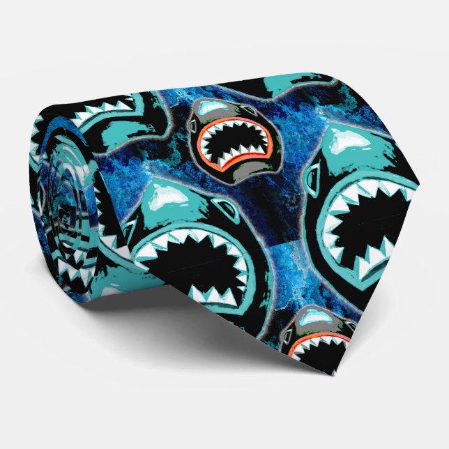 Skark Mania Funny Cartoon Illustration Tie (Rolled)