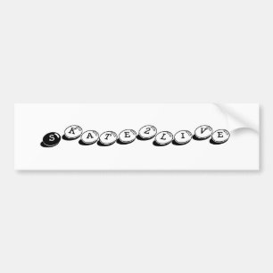Skate2live candy bumper sticker
