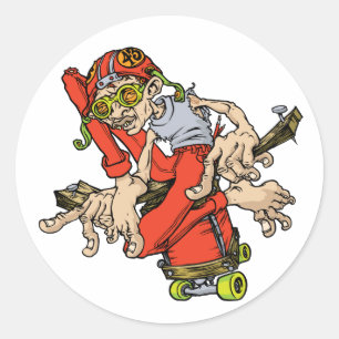 Skate 43 classic round sticker