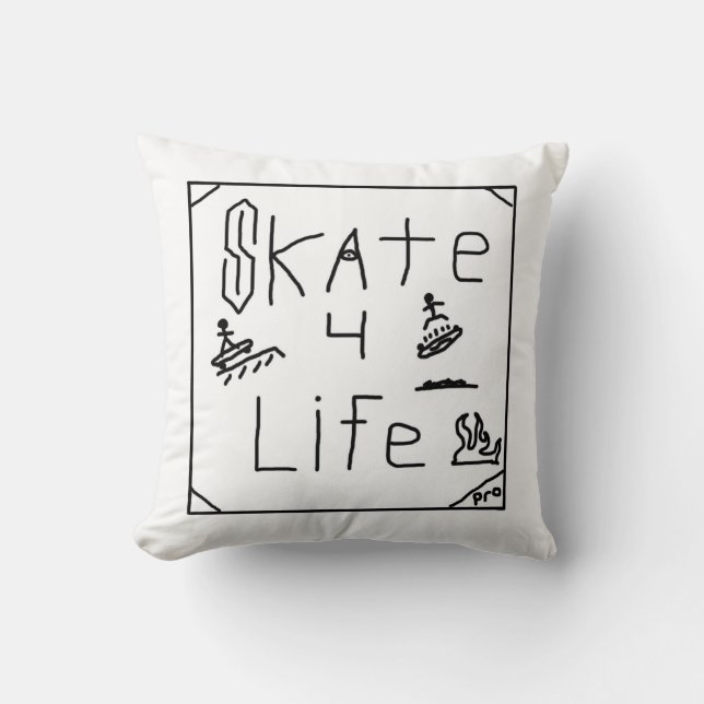 Skate 4 Life Throw Pillow (Front)