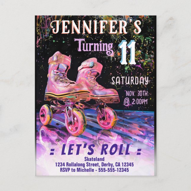 Skate Birthday Party Invitation (Front)