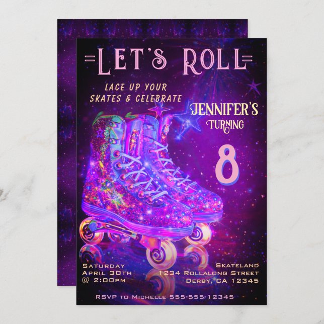 Skate Birthday Party Invitation (Devant / Derrière)