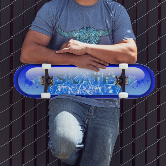 SKATE Blue Flame Skateboard (Outdoor 3)