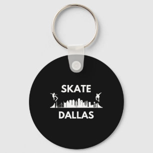 Skate Dallas Tx Skateboarding Fans Dallas Skyline Keychain