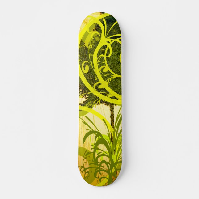 Skate  Green Abstract Skateboard (Front)