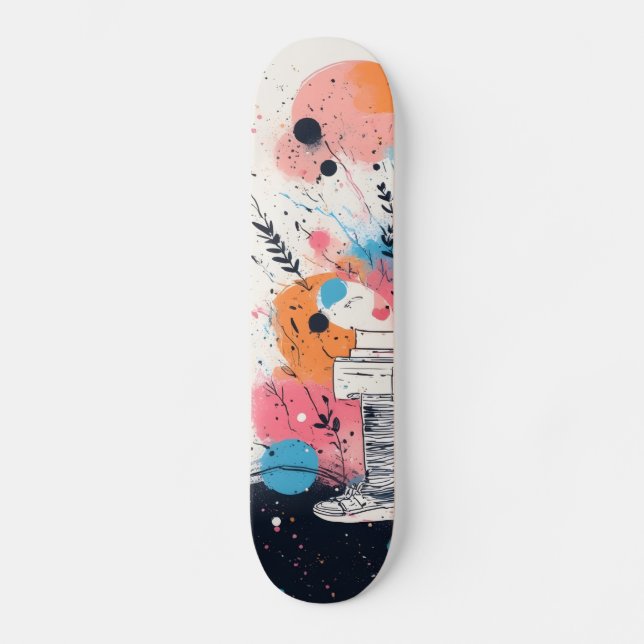 Skate into the Future: Neon Pink Edition Skateboard (Front)