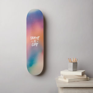 Skate is Life Watercolor Glow Skateboard