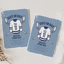 Skate On Over Ice Hockey Birthday Invite