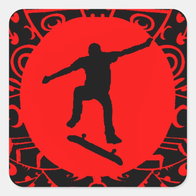 SKATE ON RED SQUARE STICKER (Front)