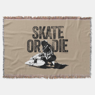 Skate Or Die (Hockey) Throw Blanket