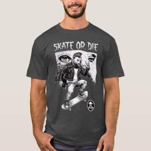 Skate or Die Punk Bear Streetwear Graphic T-Shirt