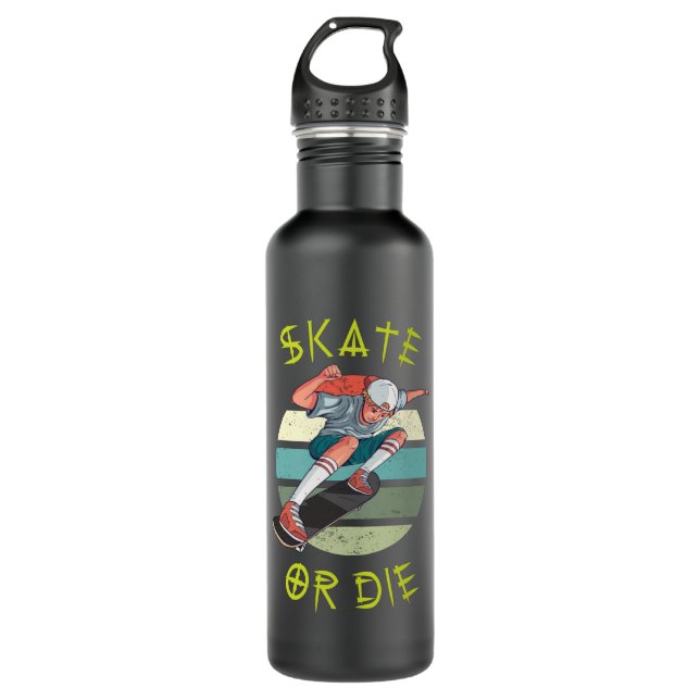 Skate or die Skateboarder Boy 710 Ml Water Bottle (Front)