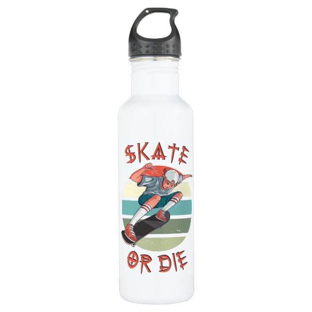 Skate or die Skateboarder Boy 710 Ml Water Bottle (Front)