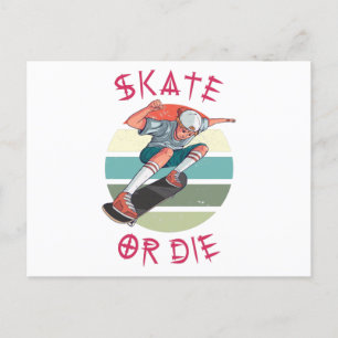 Skate or die Skateboarder Boy Postcard
