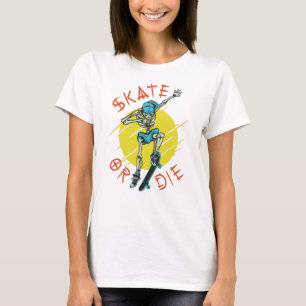 Skate or die Skeleton Skateboarder T-Shirt
