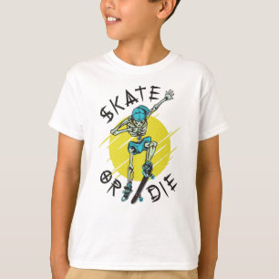 Skate or die Skeleton Skateboarder T-Shirt