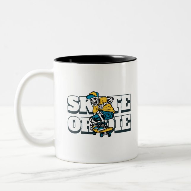 Skate Or Die  Two-Tone Coffee Mug (Left)