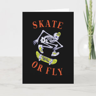 Skate or Fly Skeleton Skateboarder Card